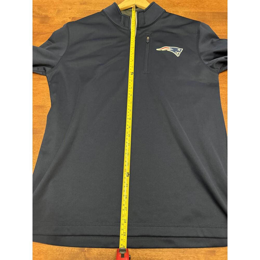 NFL New England Patriots, Blue Quarter Zip, Majestic Cool Base, Mens Medium - Picture 7 of 8